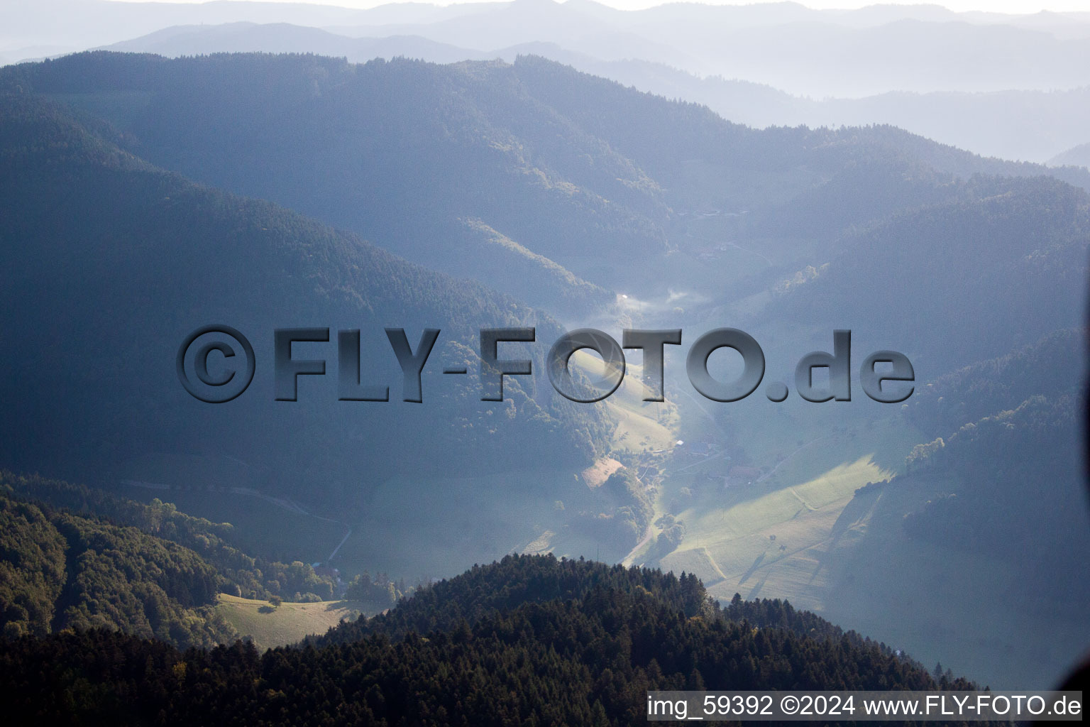 Hausach in the state Baden-Wuerttemberg, Germany from the plane