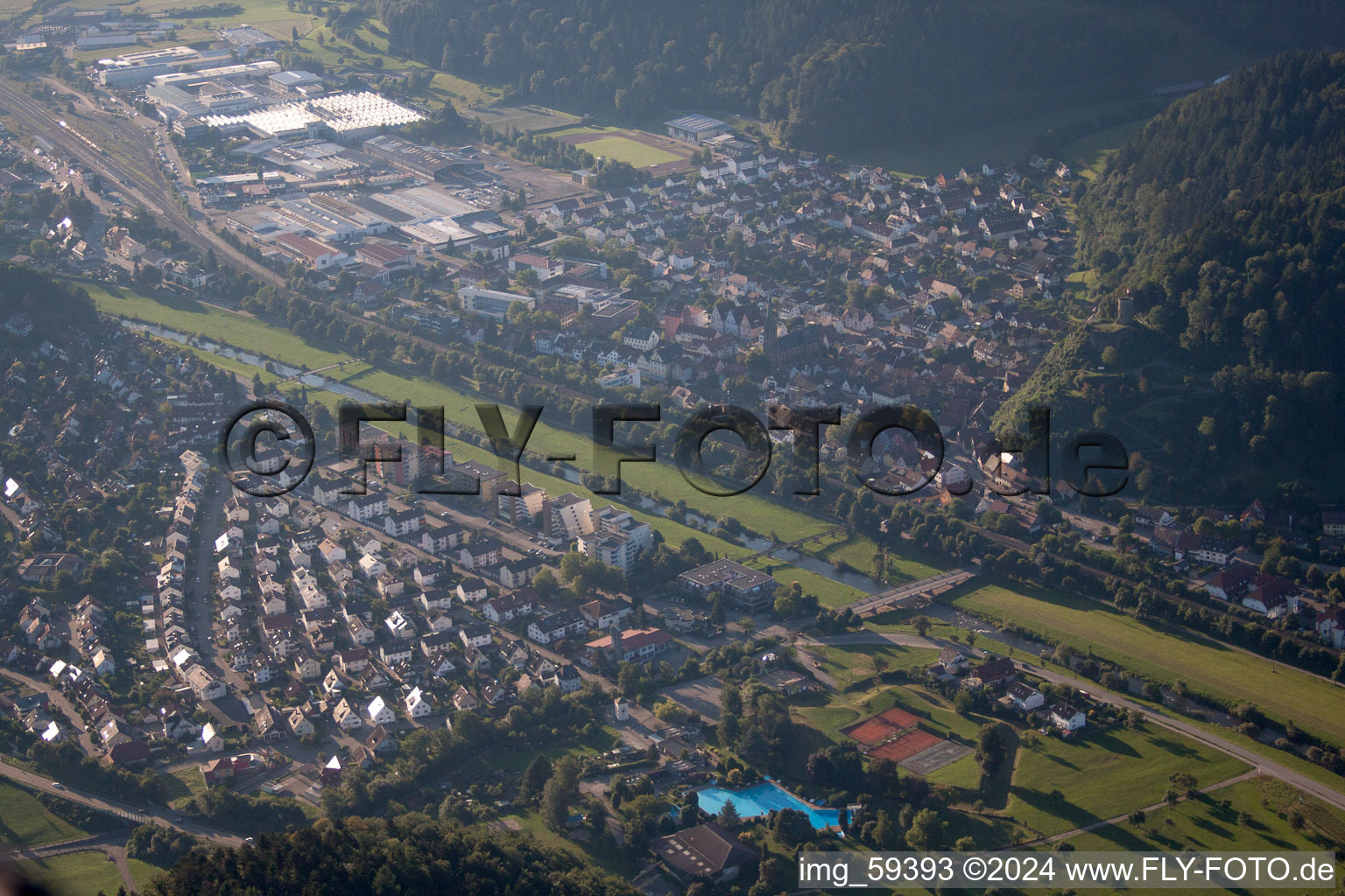 Bird's eye view of Biberach in the state Baden-Wuerttemberg, Germany