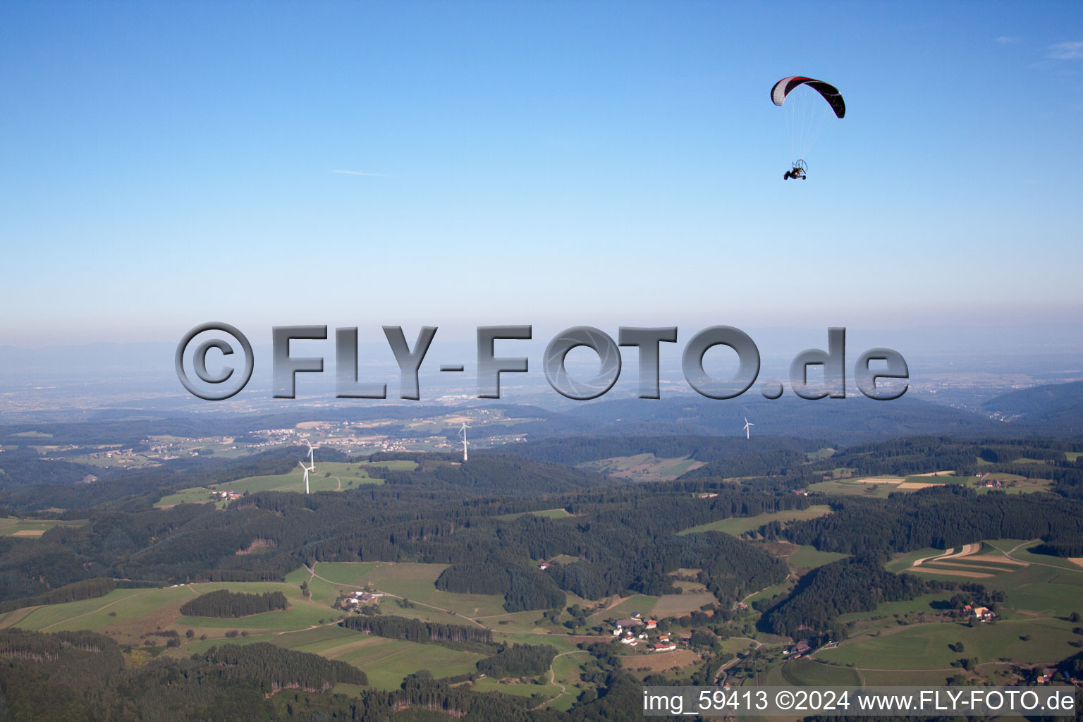 Aerial view of Freiamt in the state Baden-Wuerttemberg, Germany