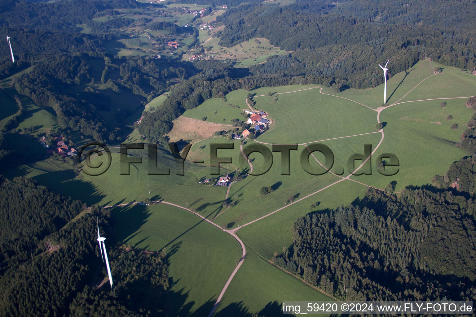 Black-forest Farm on the edge of cultivated fields in the district Reichenbach in Freiamt in the state Baden-Wurttemberg, Germany