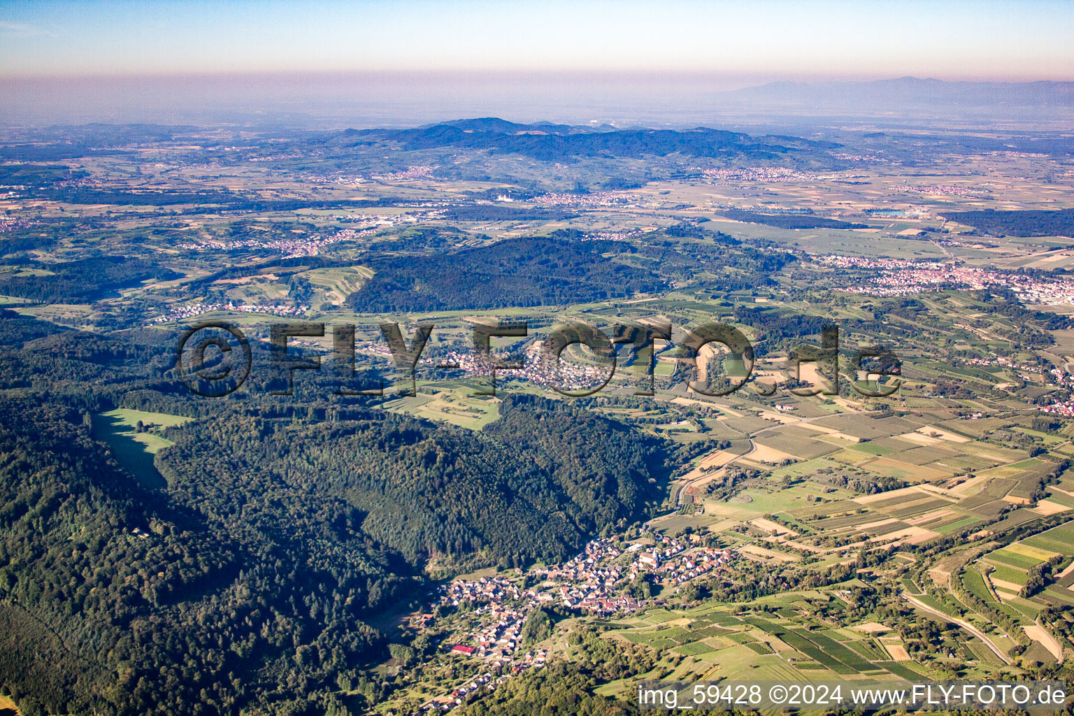 View of the Kaiserstuhl from the northeast in Bleichheim in the state Baden-Wuerttemberg, Germany