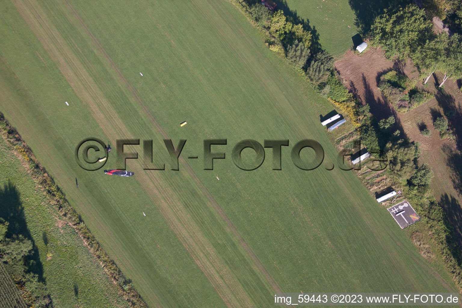 Aerial photograpy of Gliding in Altdorf-Wallburg in the state Baden-Wuerttemberg, Germany