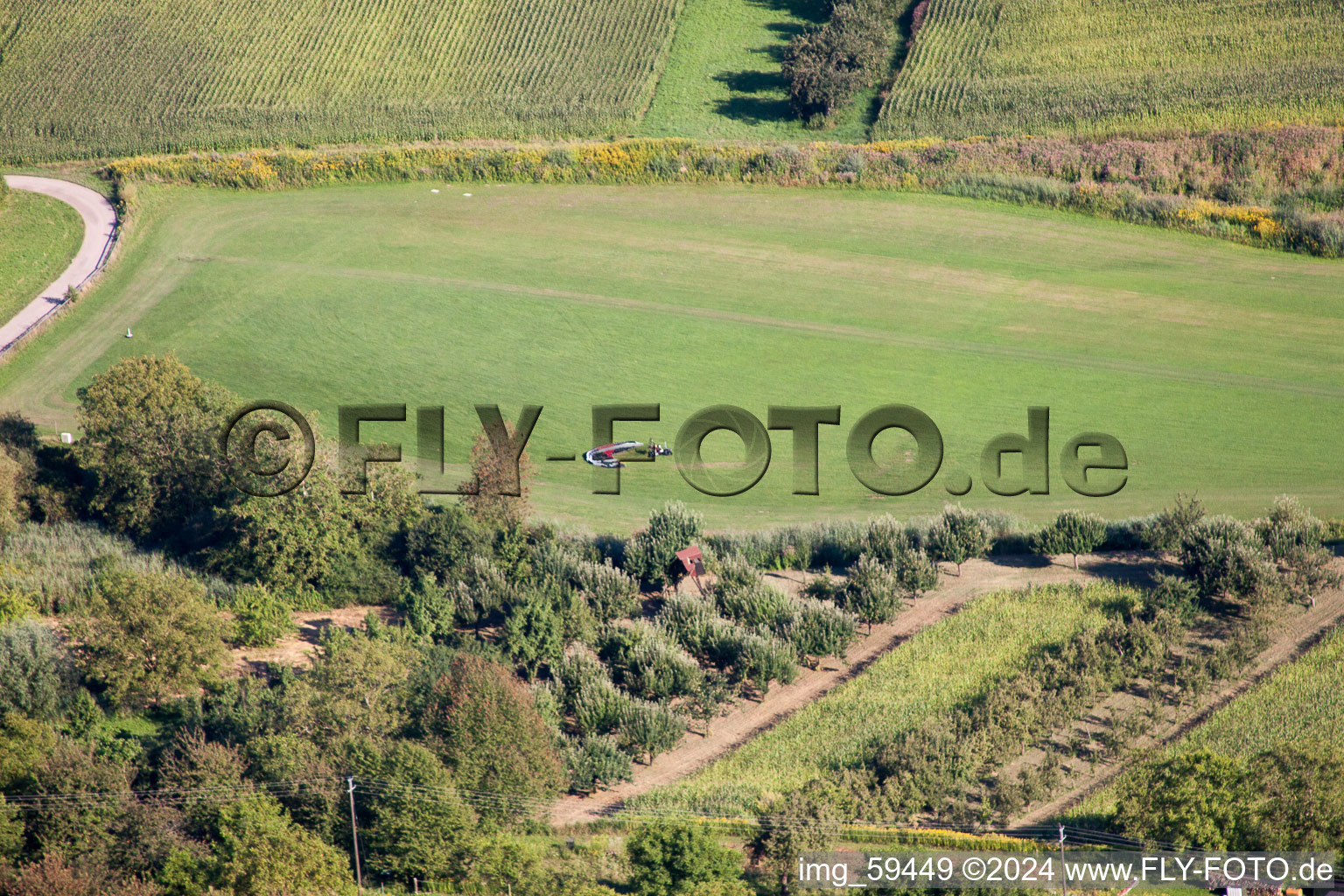 Glider D-MRLS at taxiway 25 in Altdorf-Wallburg in the state Baden-Wuerttemberg, Germany