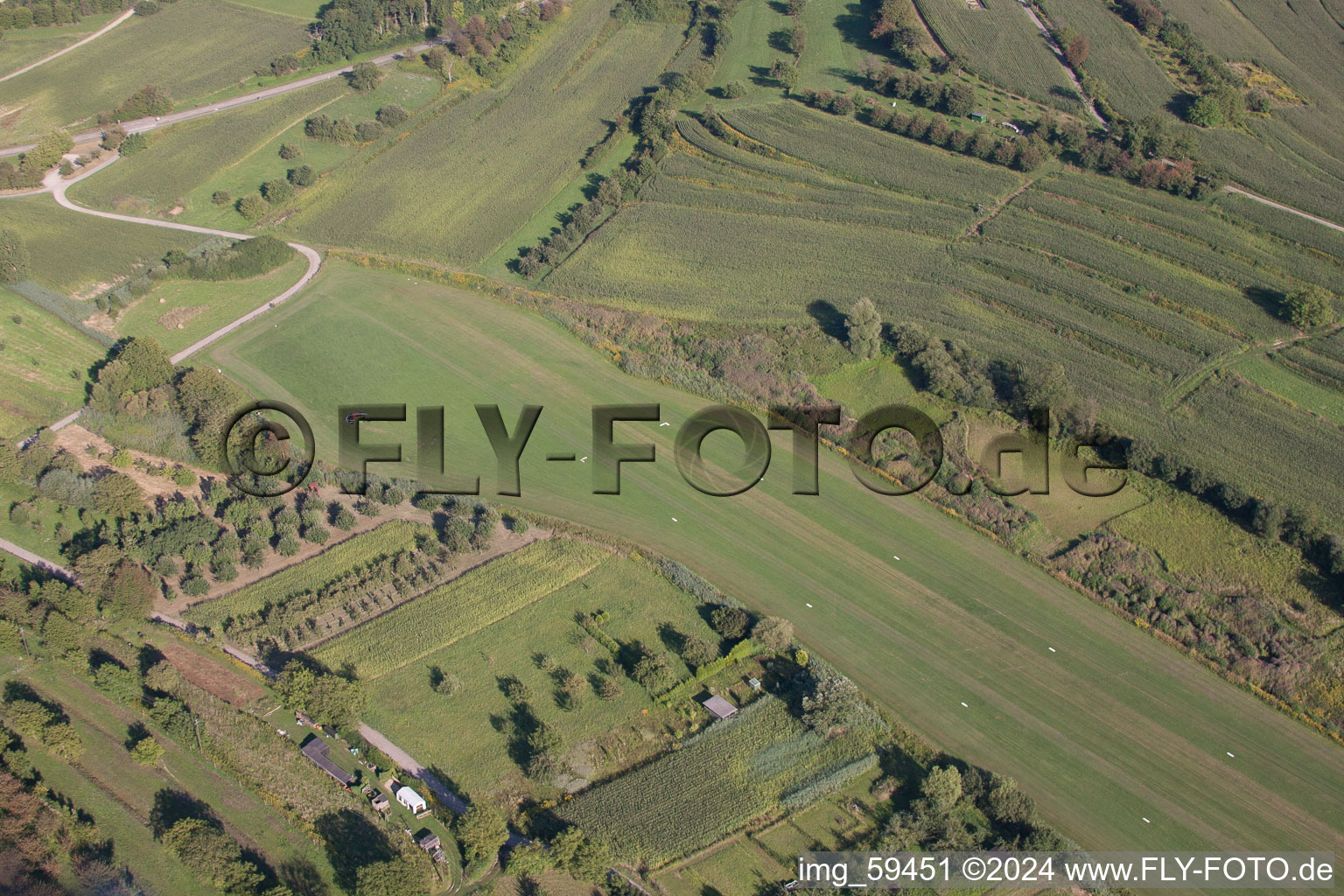 Gliding in Altdorf-Wallburg in the state Baden-Wuerttemberg, Germany from above