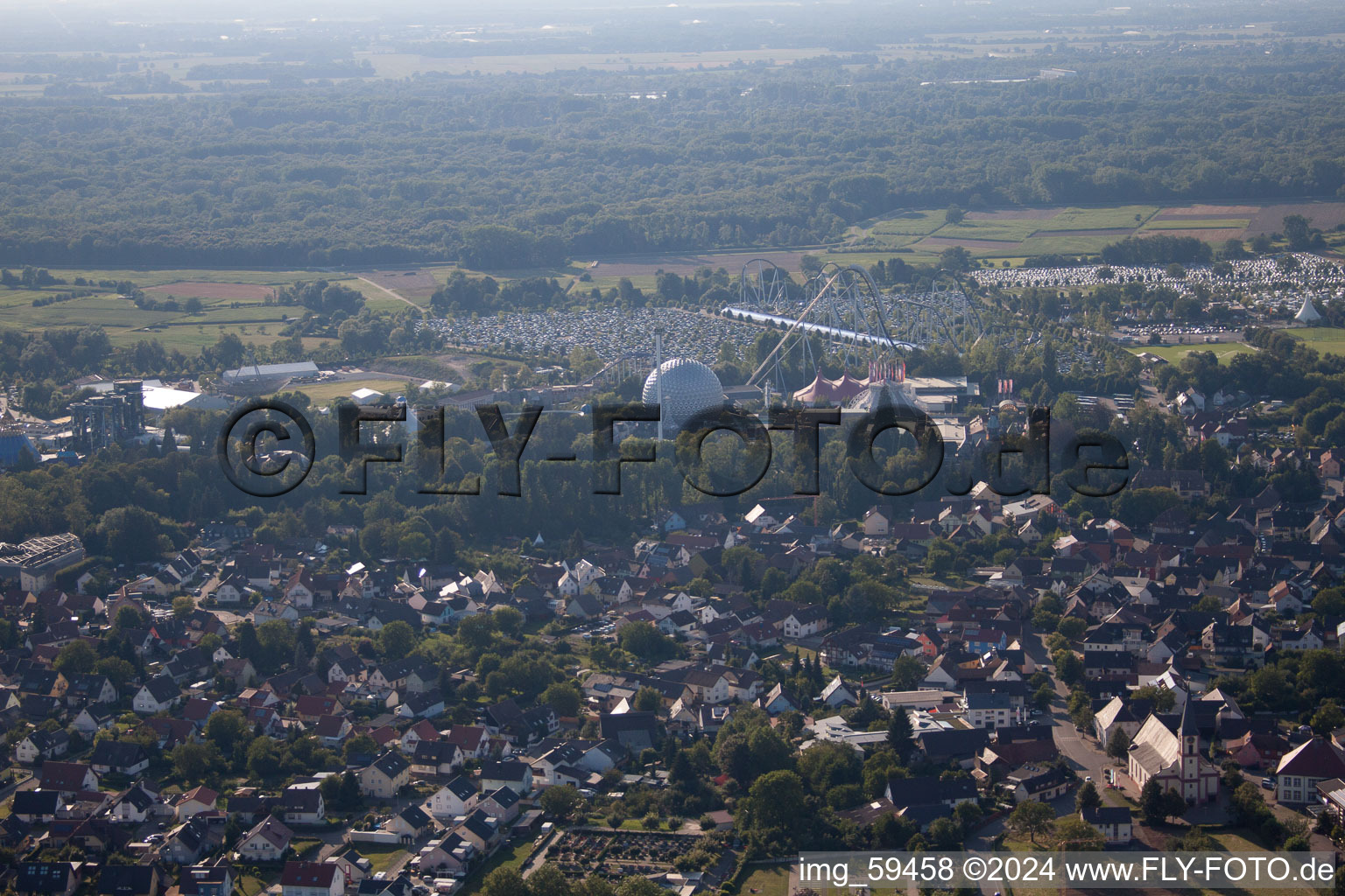 Aerial view of European Park Rust in Rust in the state Baden-Wuerttemberg, Germany