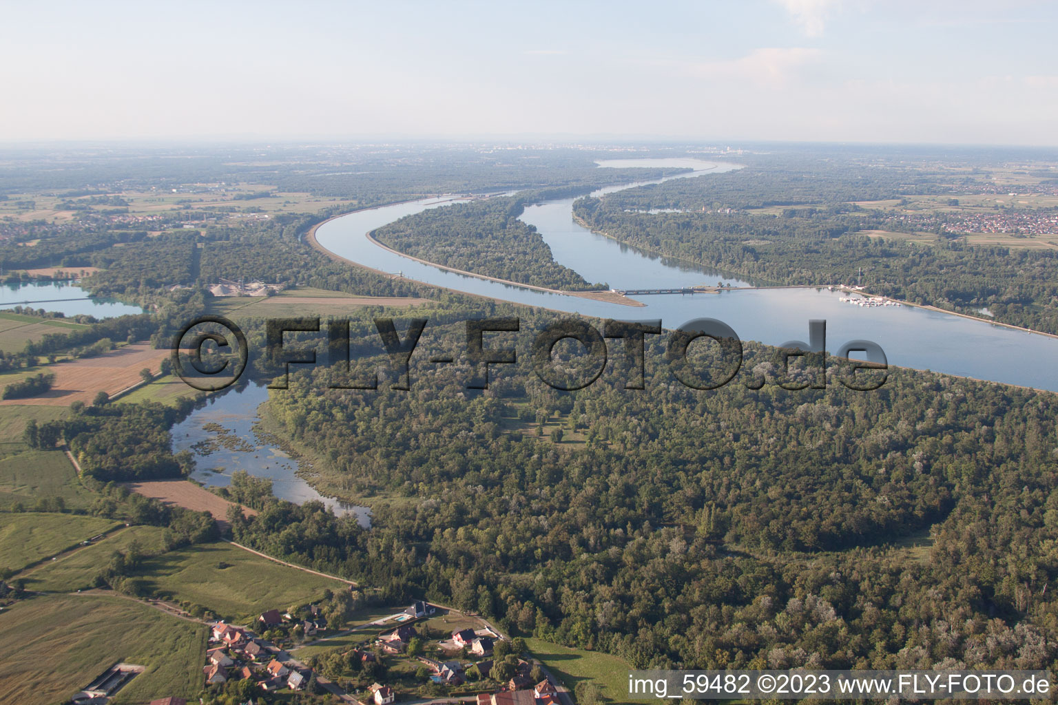 Aerial view of Daubensand in the state Bas-Rhin, France