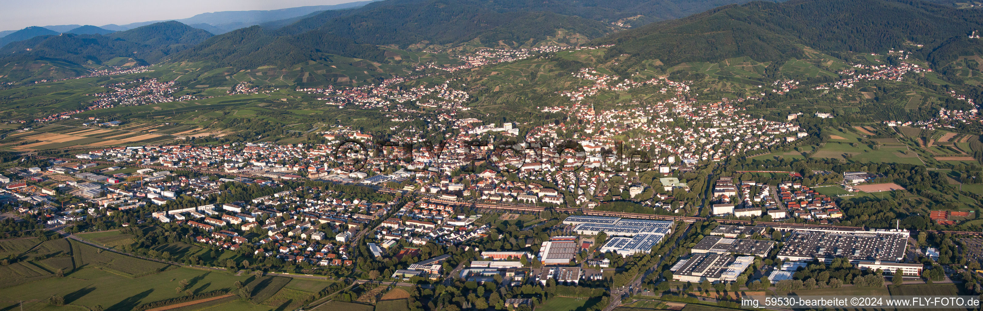 From the west in Bühl in the state Baden-Wuerttemberg, Germany