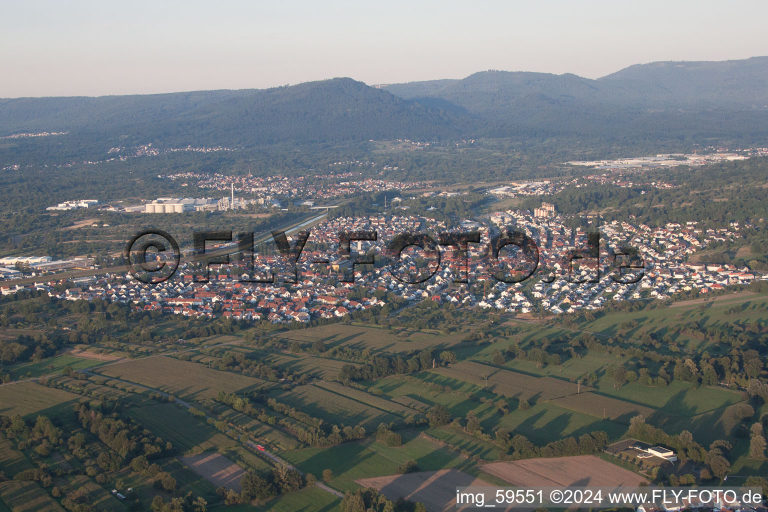 Kuppenheim in the state Baden-Wuerttemberg, Germany out of the air