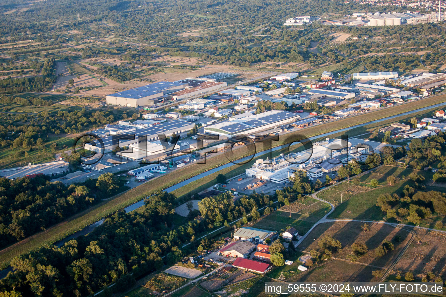 Industrial and commercial area Merkel - Wetzel Logistik GmbH in Kuppenheim in the state Baden-Wurttemberg, Germany