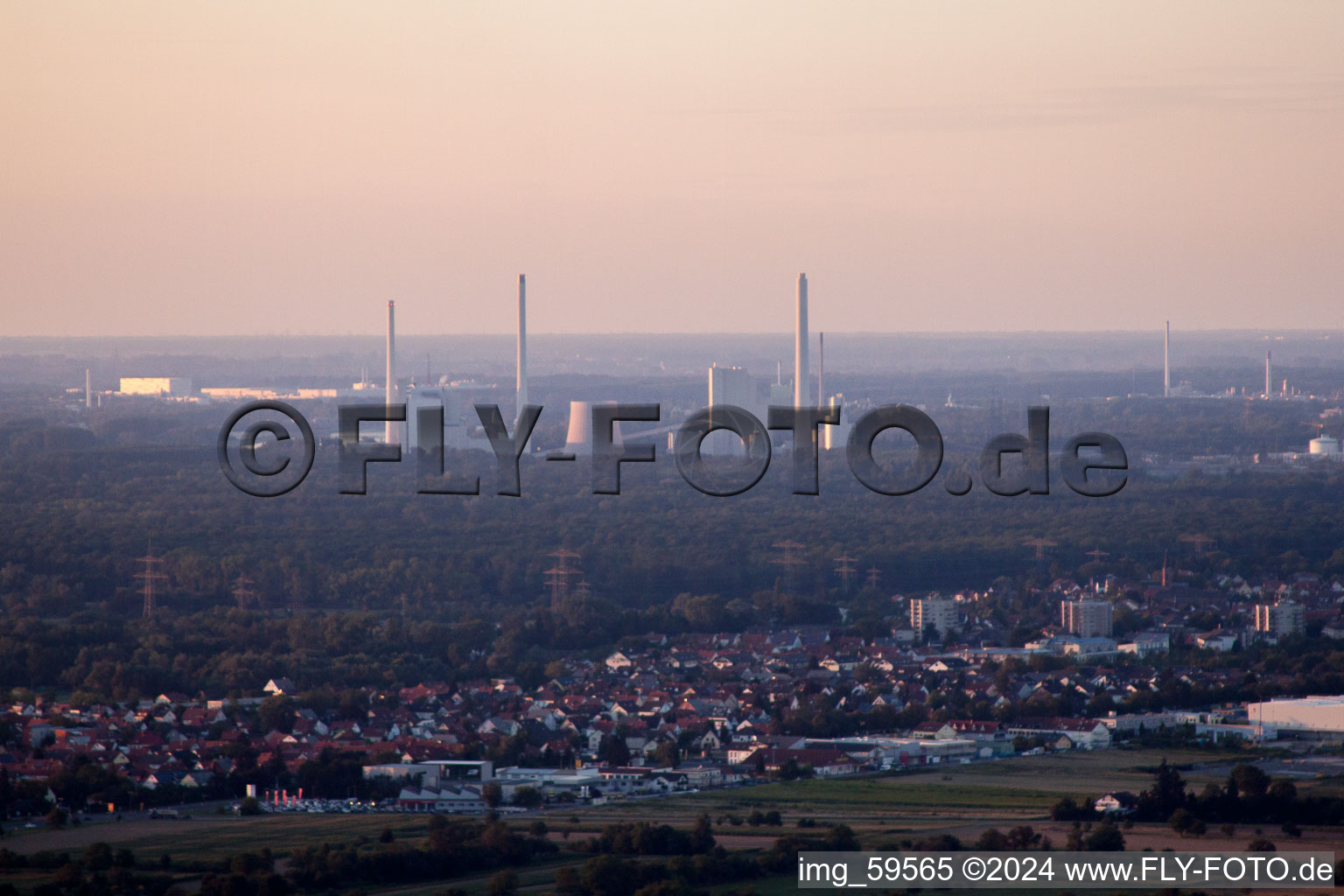 Aerial photograpy of ENBW power plant on the Rhine in the district Rheinhafen in Karlsruhe in the state Baden-Wuerttemberg, Germany