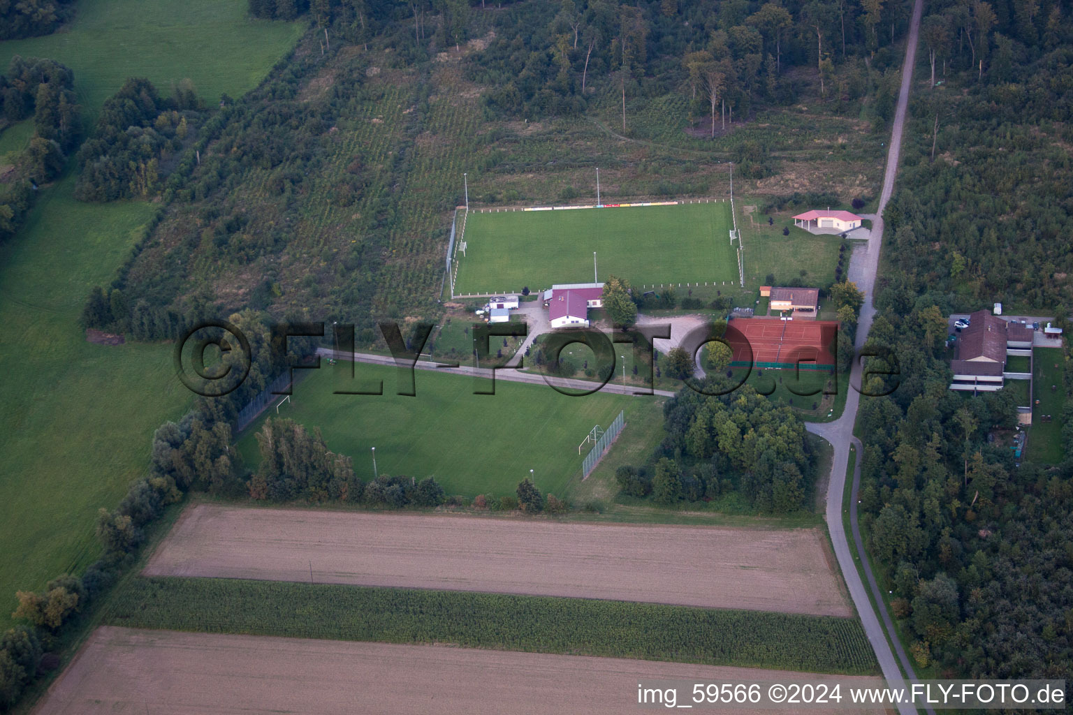 Steinweiler in the state Rhineland-Palatinate, Germany seen from above