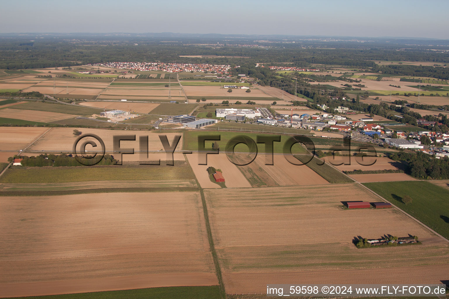 Rülzheim in the state Rhineland-Palatinate, Germany from the plane