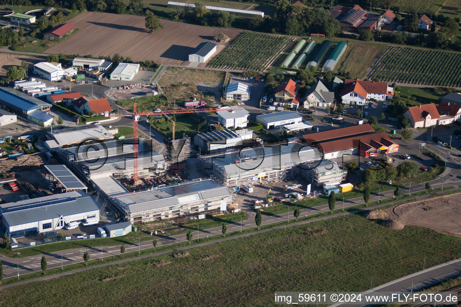 Aerial photograpy of Rülzheim in the state Rhineland-Palatinate, Germany