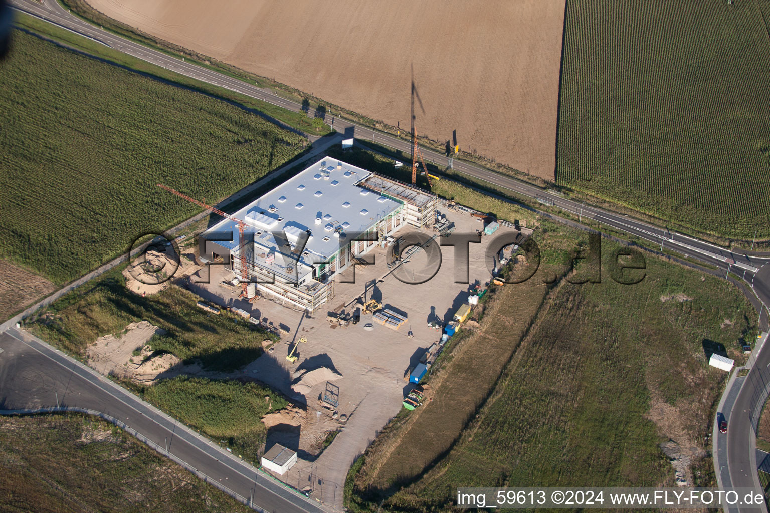 Rülzheim in the state Rhineland-Palatinate, Germany from above