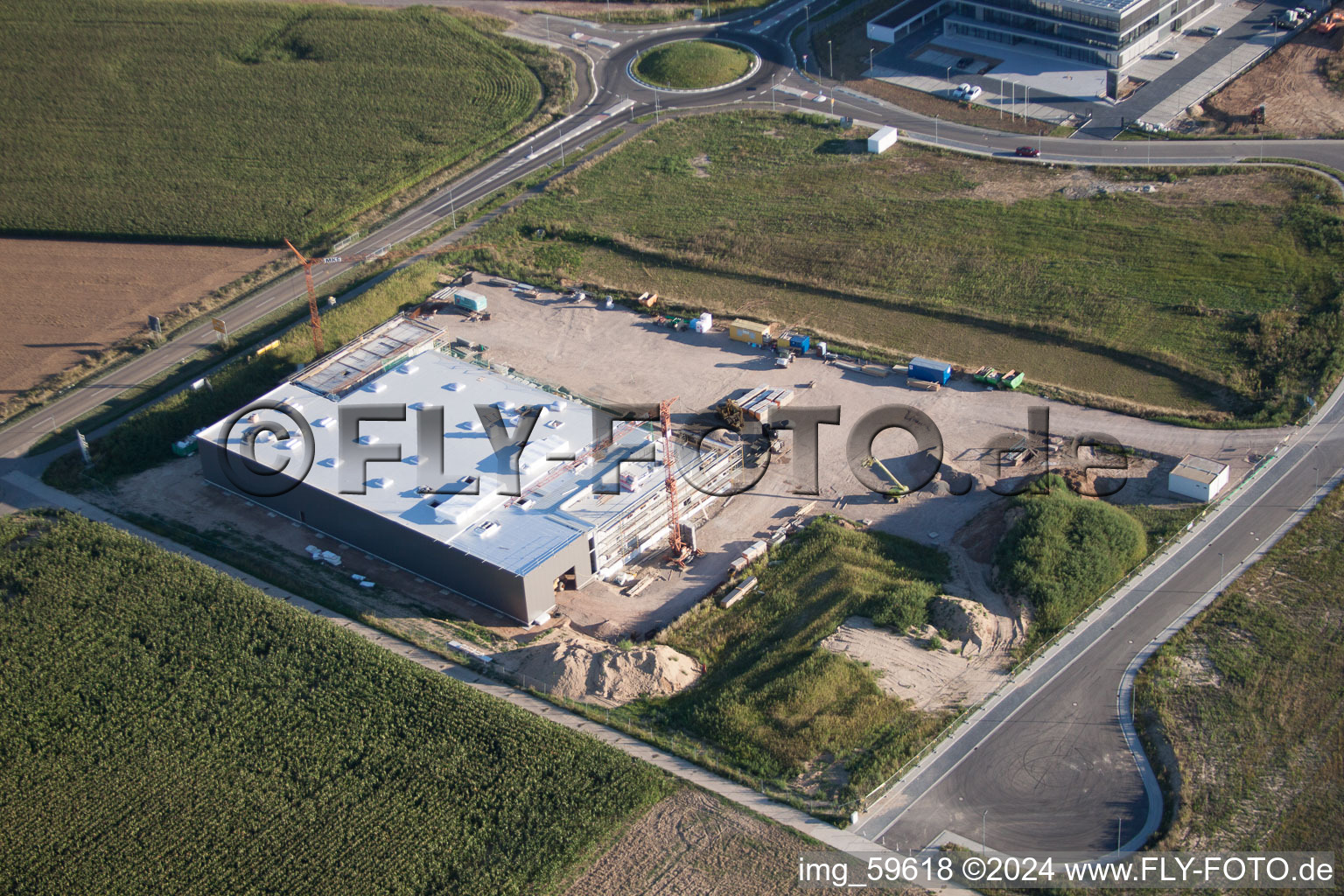 Bird's eye view of Rülzheim in the state Rhineland-Palatinate, Germany