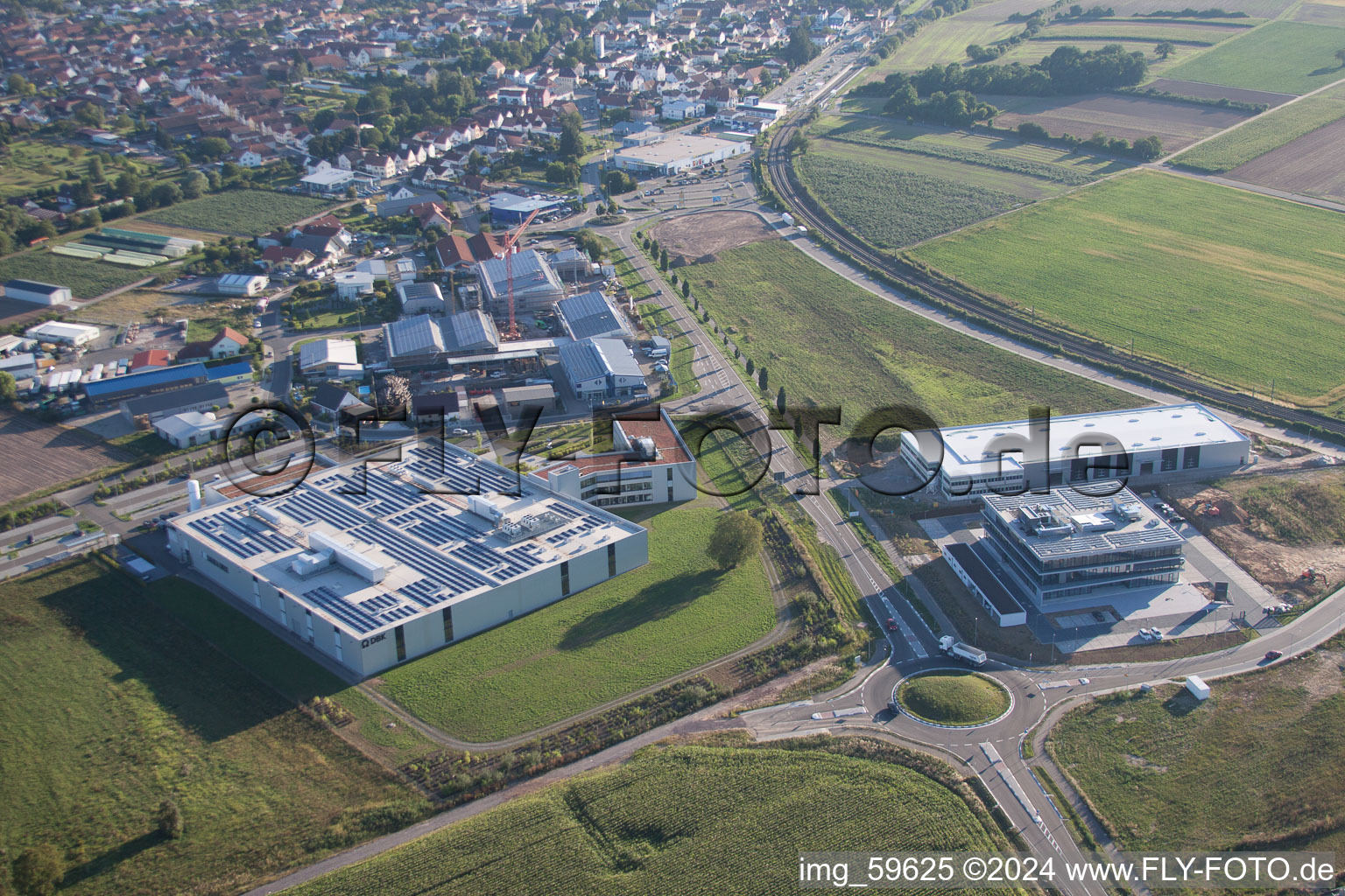 Rülzheim in the state Rhineland-Palatinate, Germany seen from a drone