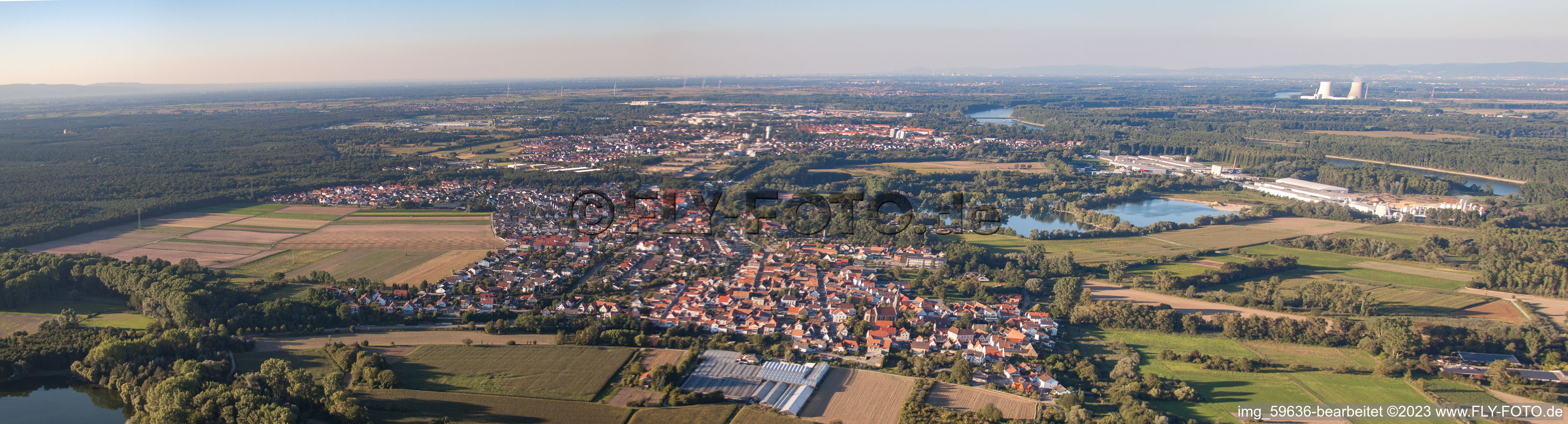 Aerial view of Panorama in Germersheim in the state Rhineland-Palatinate, Germany