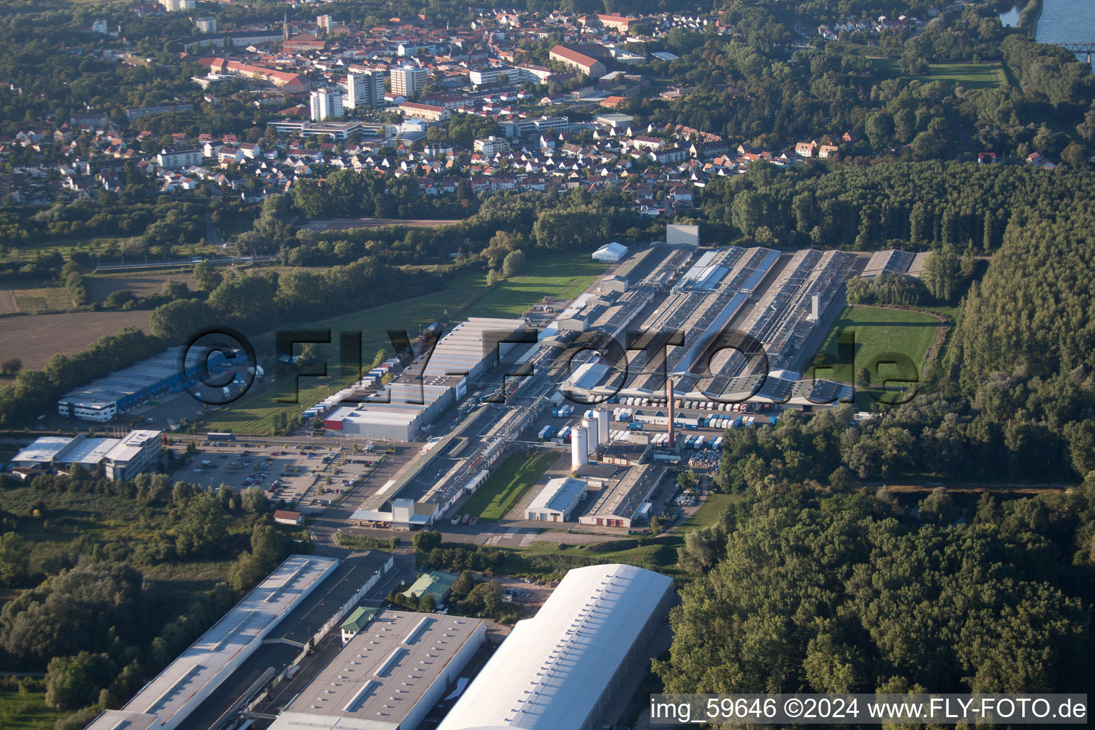 Aerial photograpy of Germersheim in the state Rhineland-Palatinate, Germany