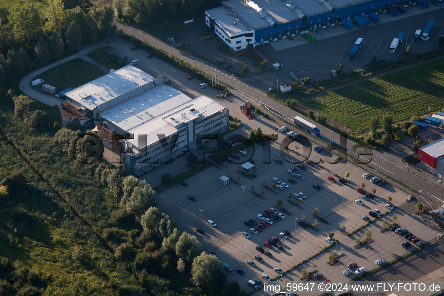 Oblique view of Germersheim in the state Rhineland-Palatinate, Germany