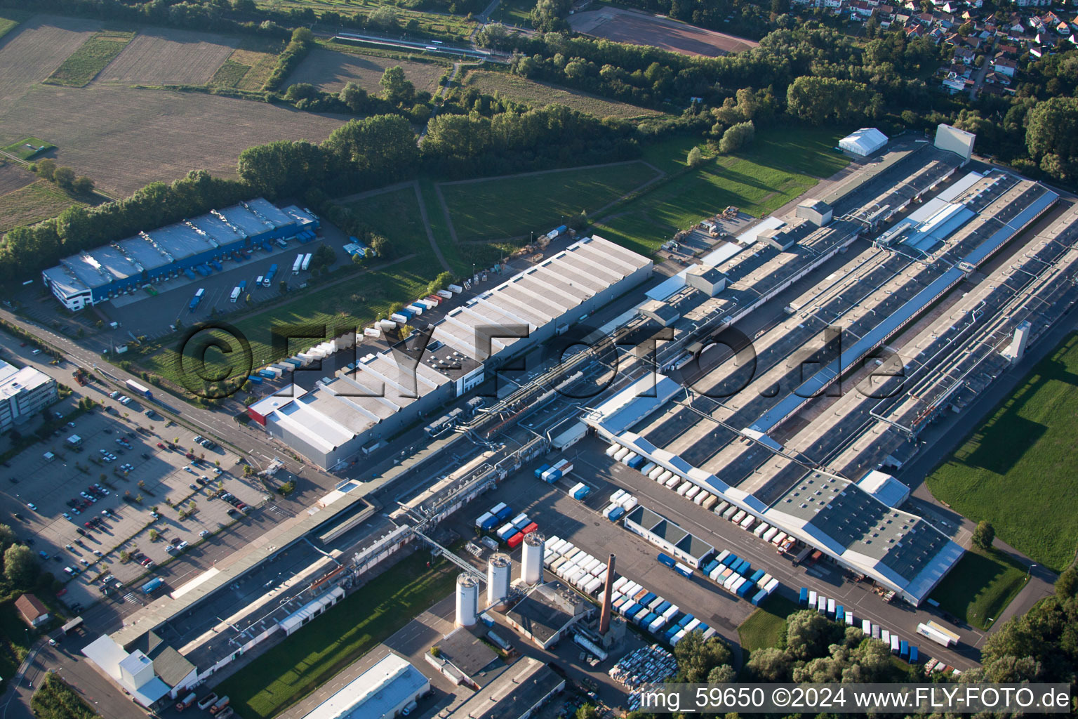 Germersheim in the state Rhineland-Palatinate, Germany seen from above