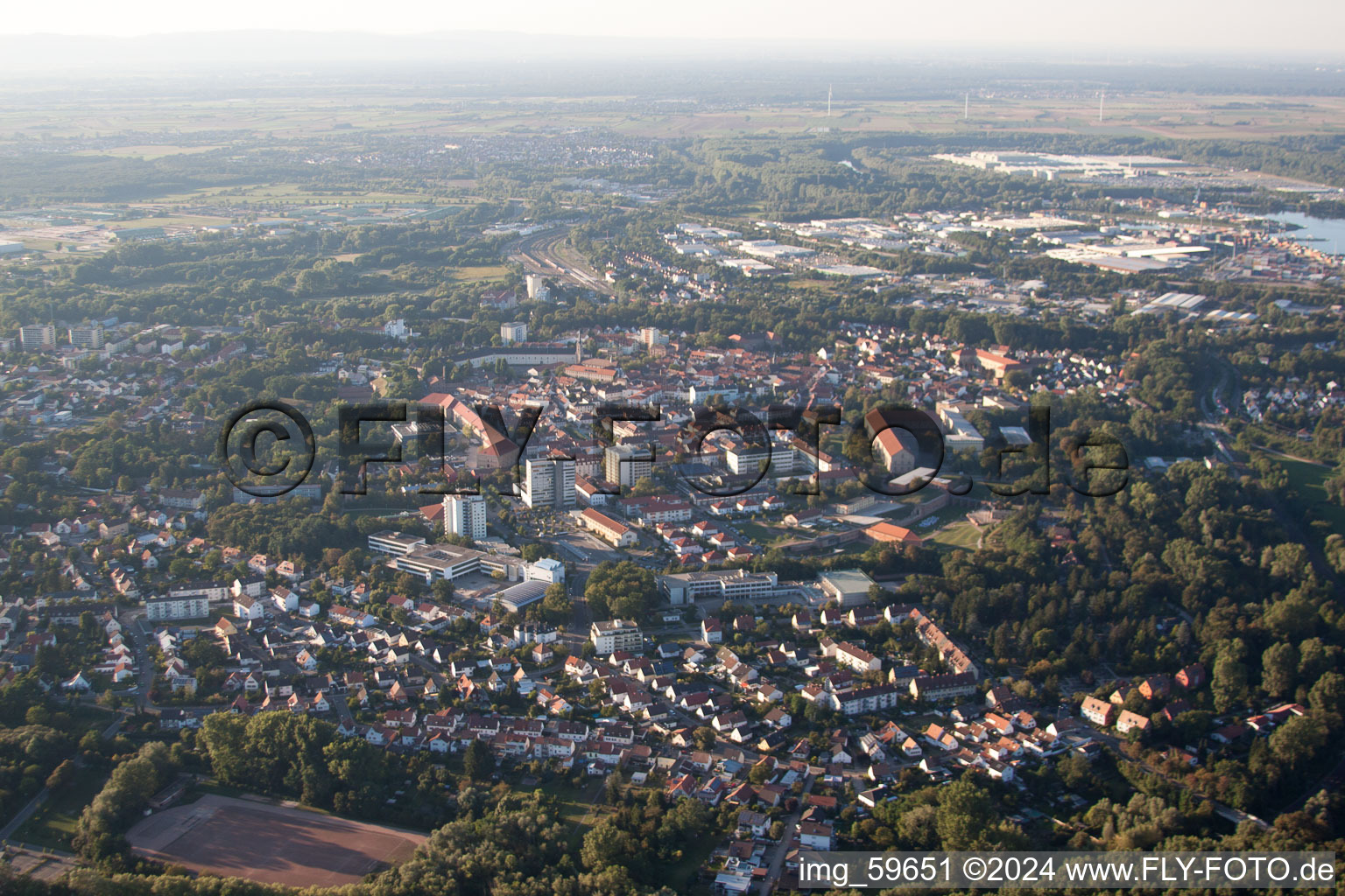 Germersheim in the state Rhineland-Palatinate, Germany from the plane