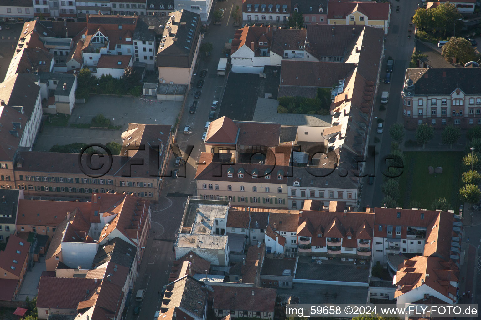 Germersheim in the state Rhineland-Palatinate, Germany seen from a drone