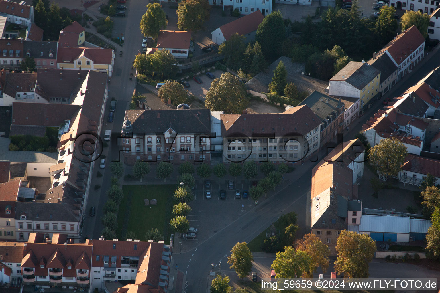 Aerial view of Germersheim in the state Rhineland-Palatinate, Germany