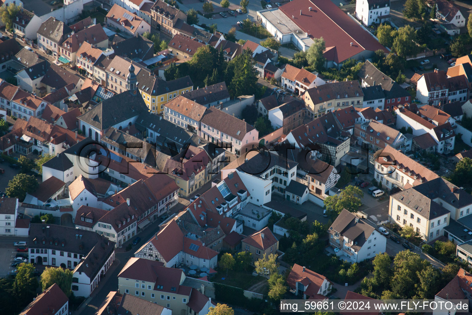 Germersheim in the state Rhineland-Palatinate, Germany from a drone