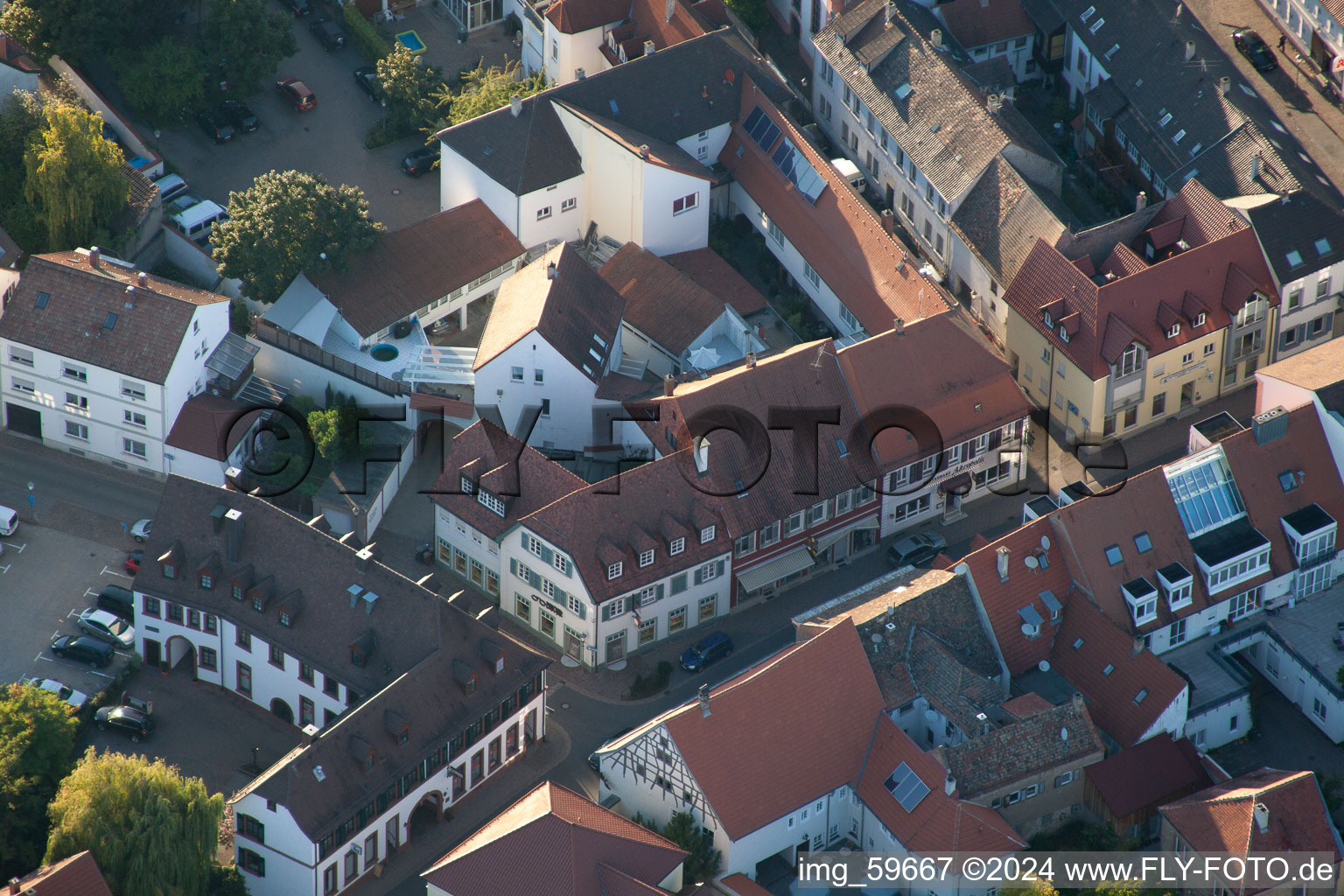 Aerial view of Germersheim in the state Rhineland-Palatinate, Germany