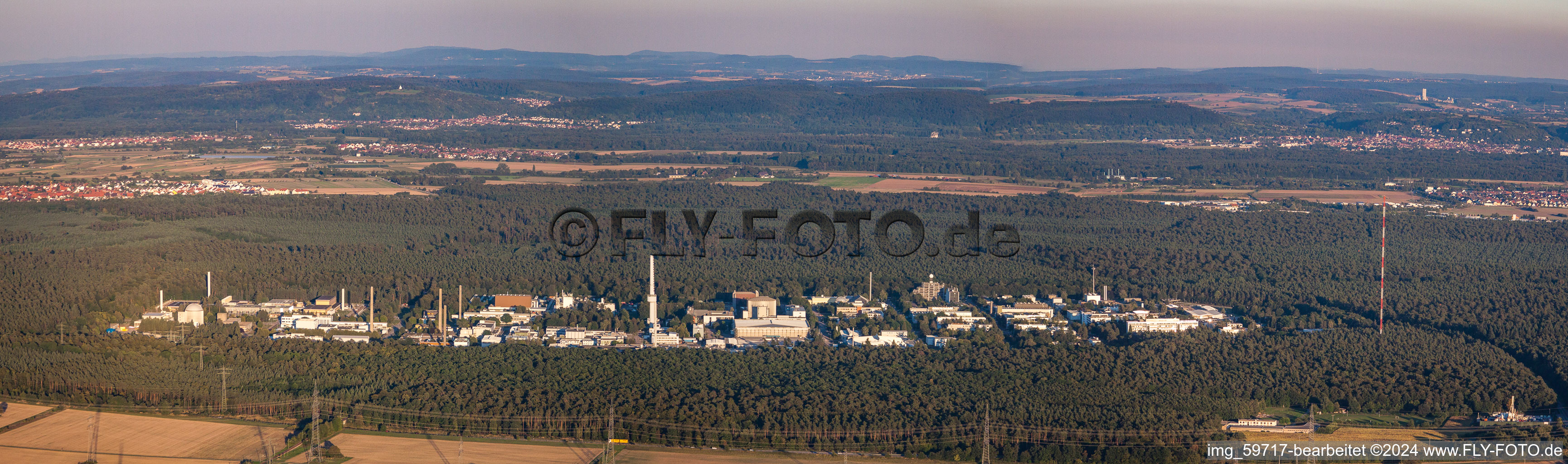 Aerial photograpy of KFZ AKA KIT Nord in the district Leopoldshafen in Eggenstein-Leopoldshafen in the state Baden-Wuerttemberg, Germany