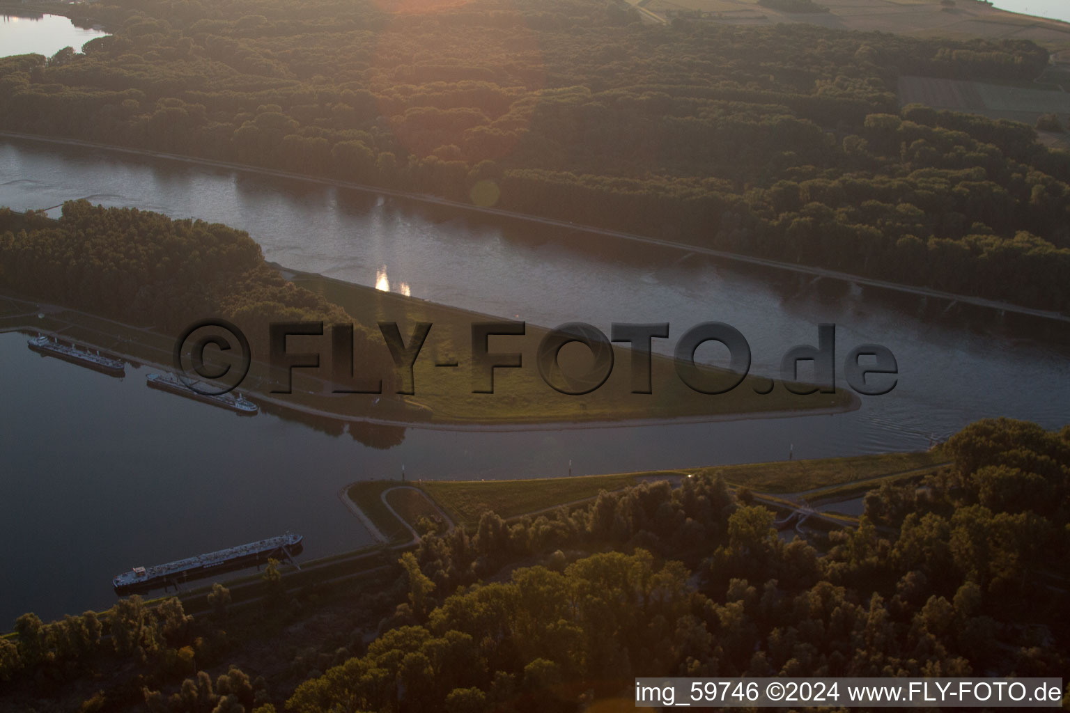 Oil port estuary in the district Knielingen in Karlsruhe in the state Baden-Wuerttemberg, Germany