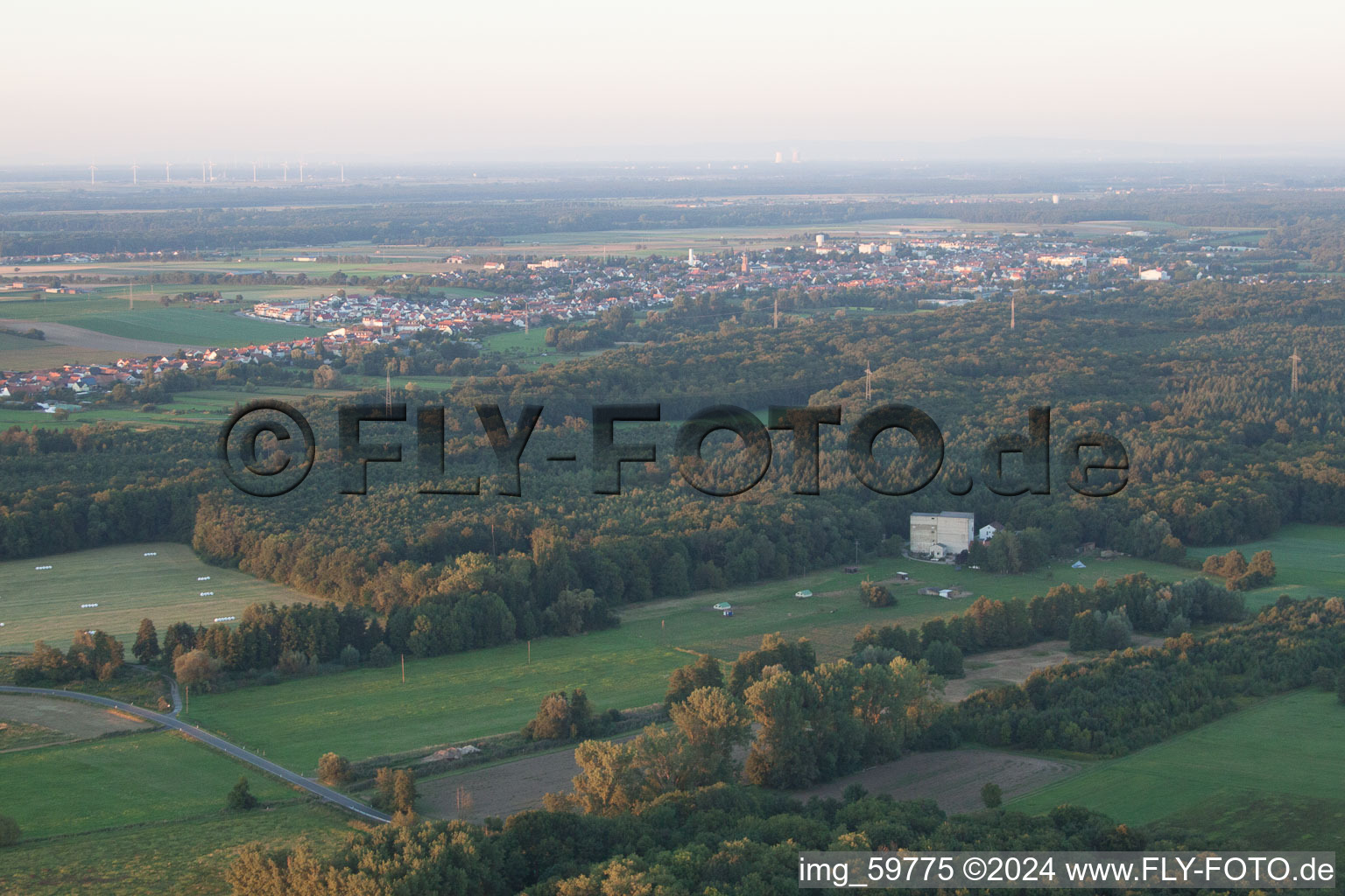 Minfeld in the state Rhineland-Palatinate, Germany from a drone