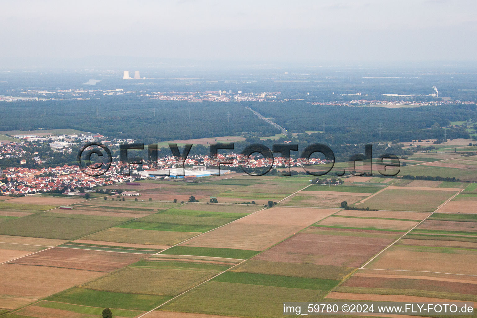 Bellheim in the state Rhineland-Palatinate, Germany seen from a drone