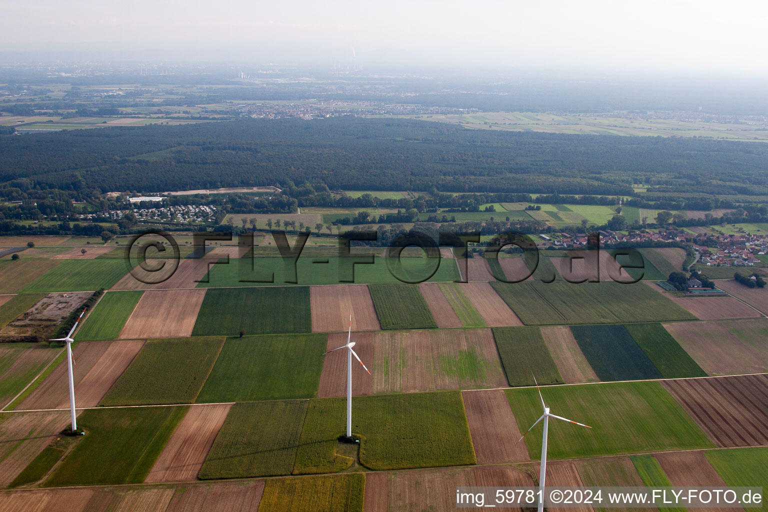 Knittelsheim in the state Rhineland-Palatinate, Germany seen from above