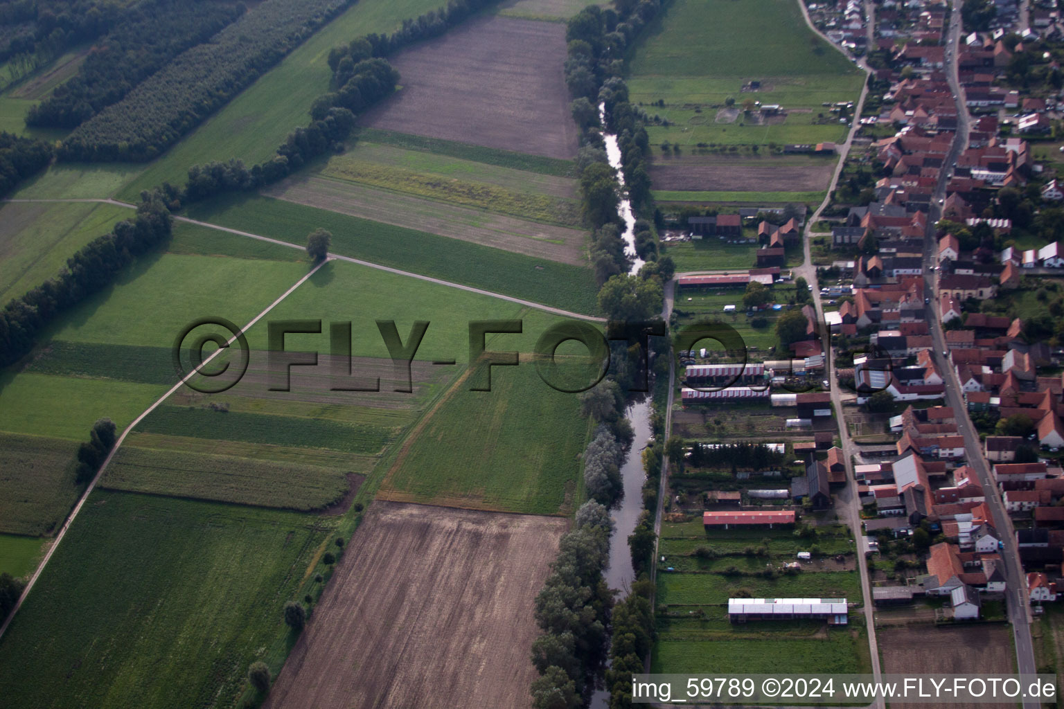 Herxheimweyher in the state Rhineland-Palatinate, Germany from the plane