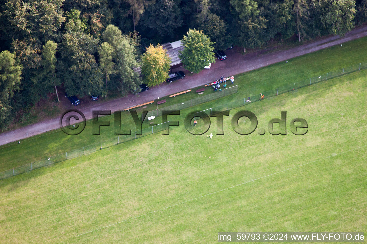 Oblique view of Model airfield in Rülzheim in the state Rhineland-Palatinate, Germany