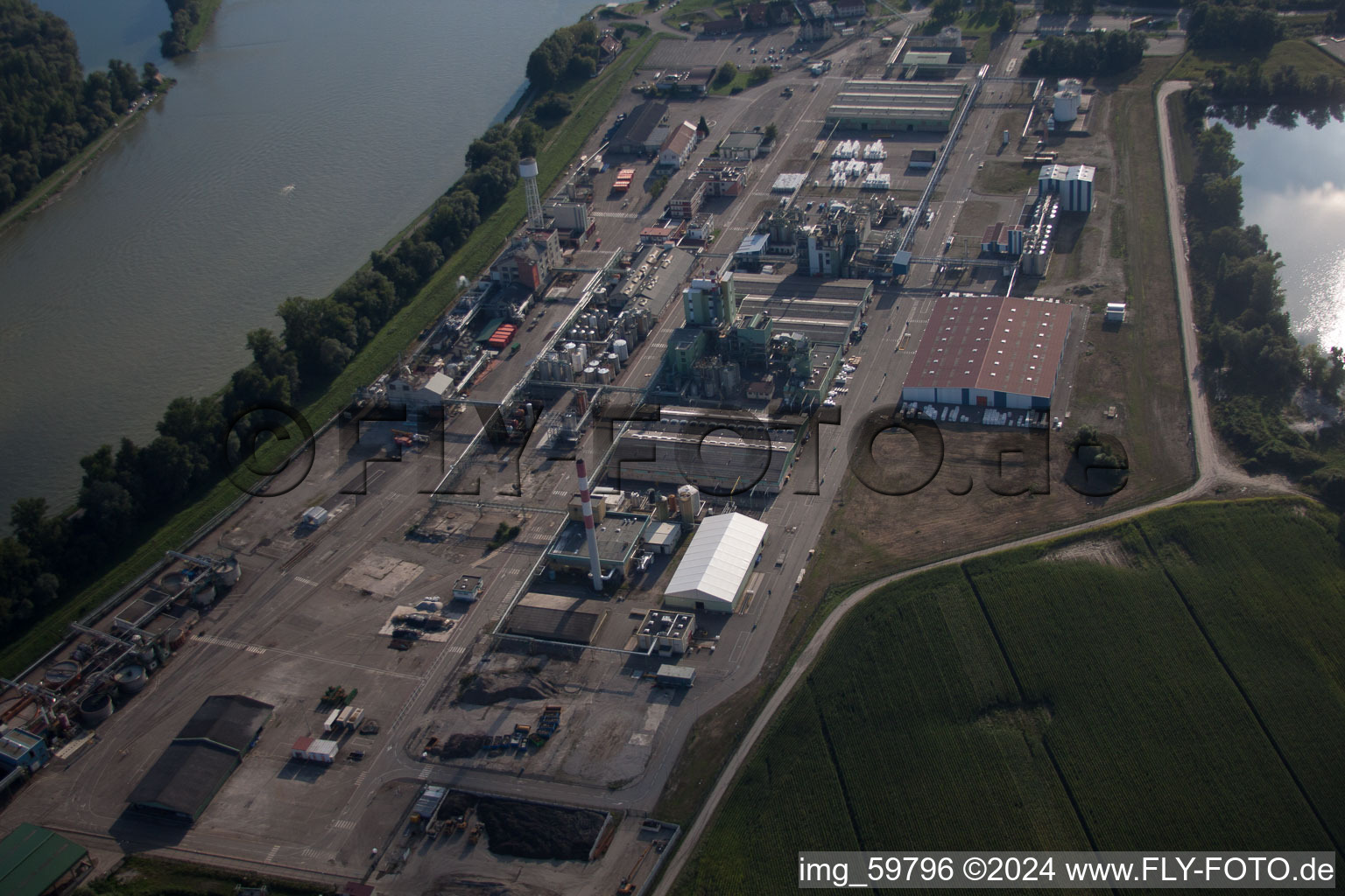 Rohm & Haas Industry on the Rhine in Lauterbourg in the state Bas-Rhin, France