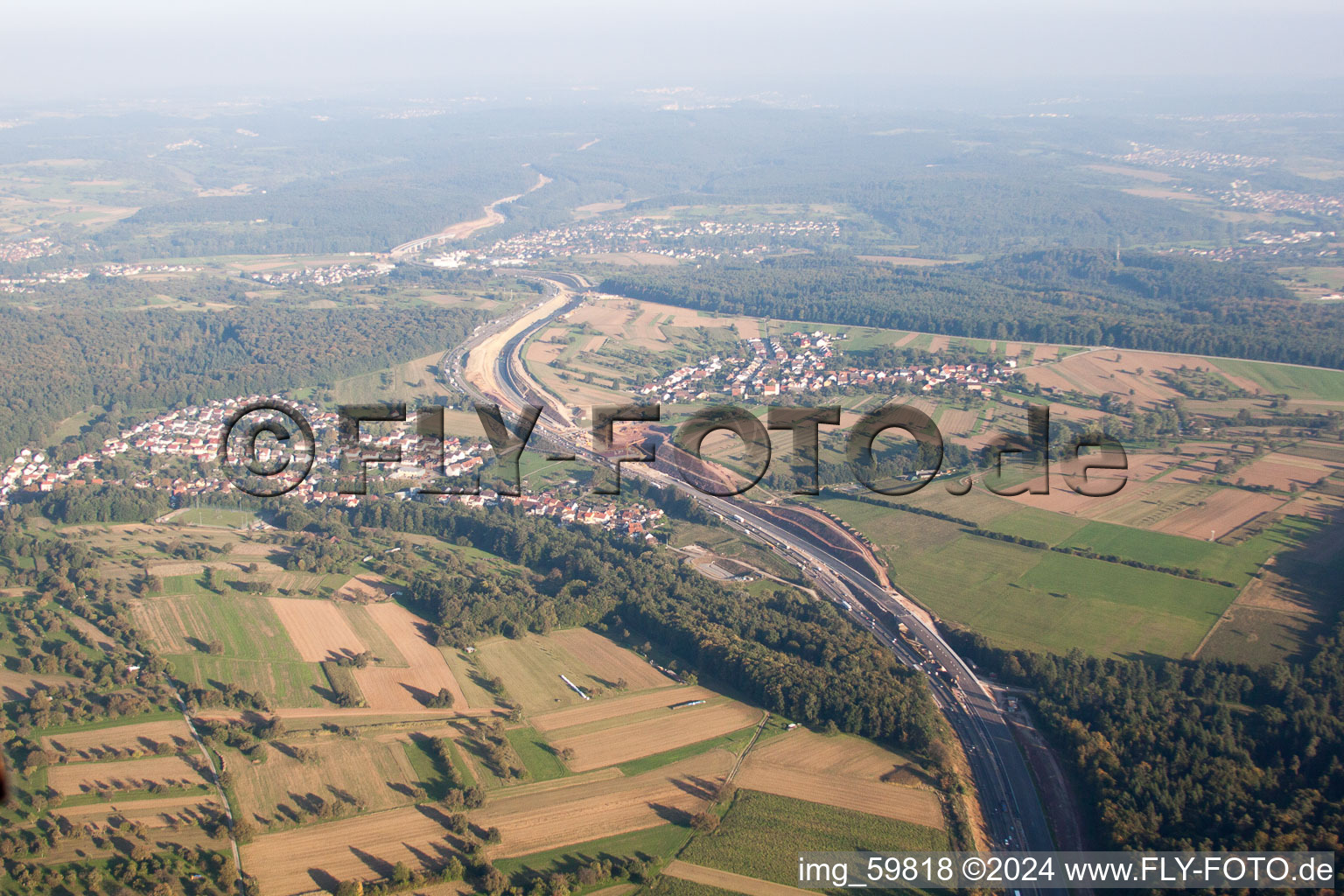 Mutschelbach, construction site A6 in the district Untermutschelbach in Karlsbad in the state Baden-Wuerttemberg, Germany