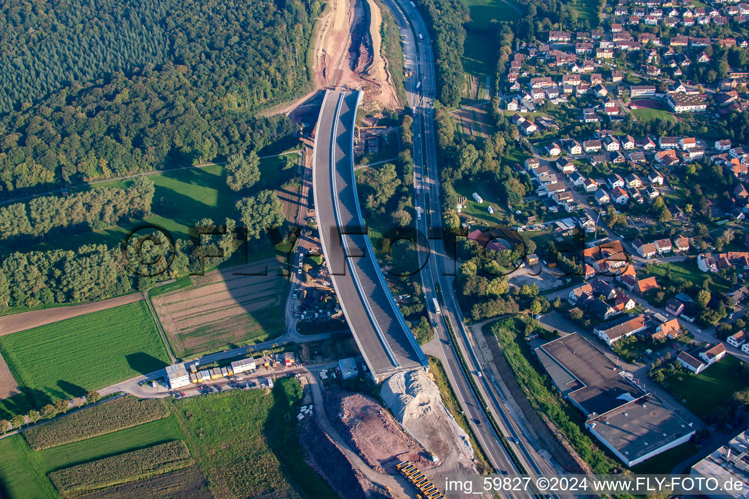 Mutschelbach, construction site A8 in the district Nöttingen in Remchingen in the state Baden-Wuerttemberg, Germany