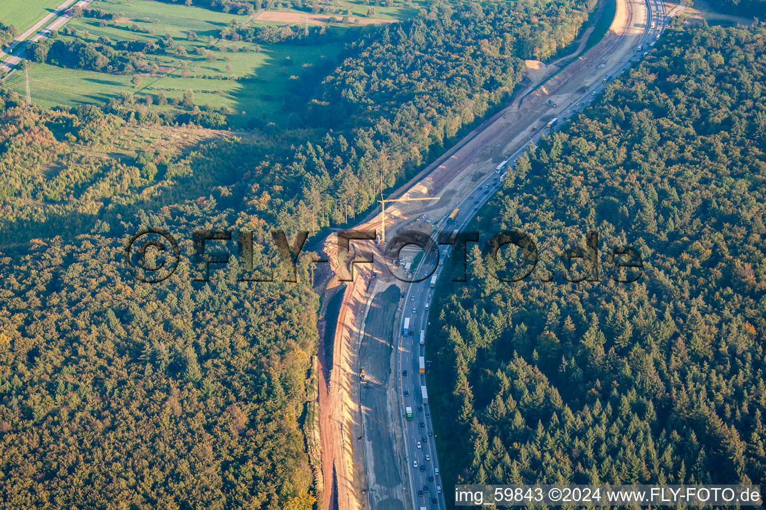 Construction site A8 in the district Nöttingen in Remchingen in the state Baden-Wuerttemberg, Germany