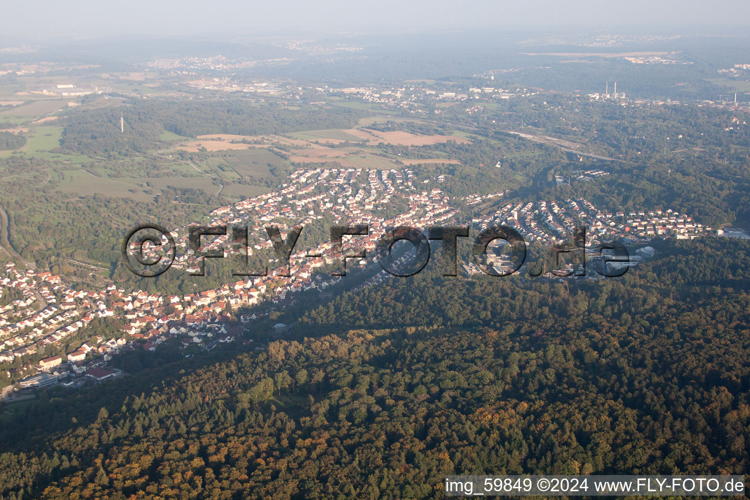 Ispringen in the state Baden-Wuerttemberg, Germany viewn from the air