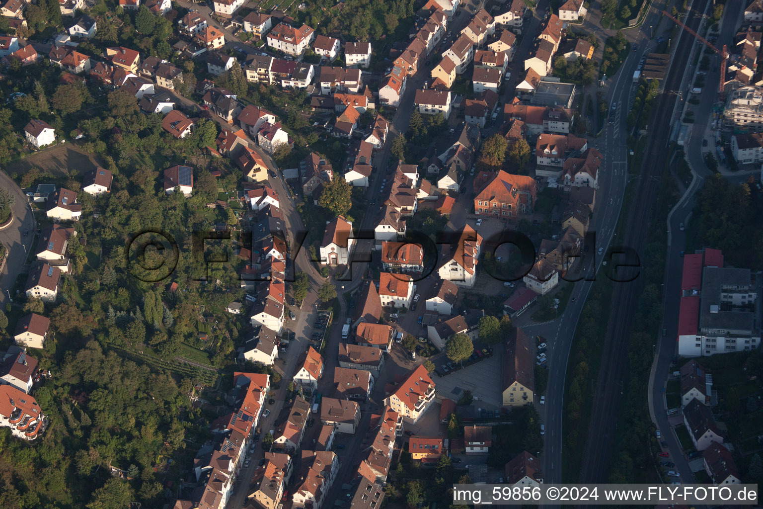 Ispringen in the state Baden-Wuerttemberg, Germany from the drone perspective