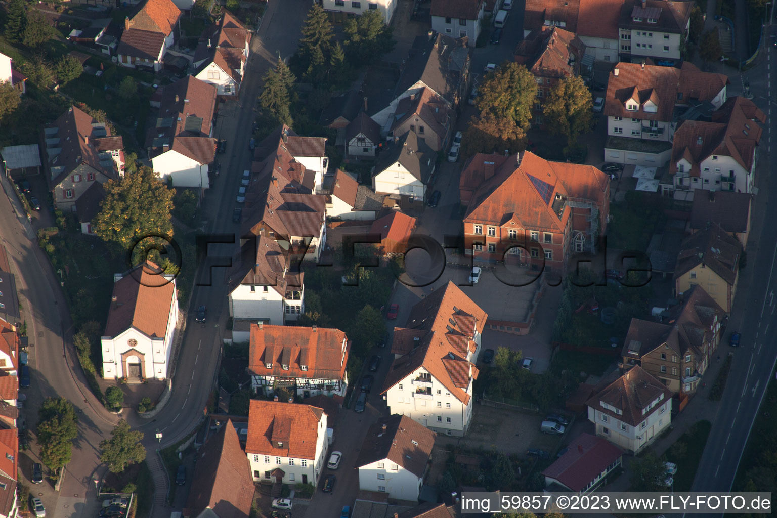 Ispringen in the state Baden-Wuerttemberg, Germany from a drone