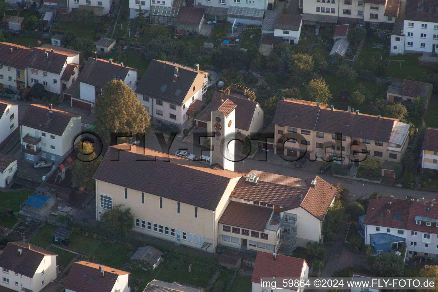 Aerial view of Ispringen in the state Baden-Wuerttemberg, Germany