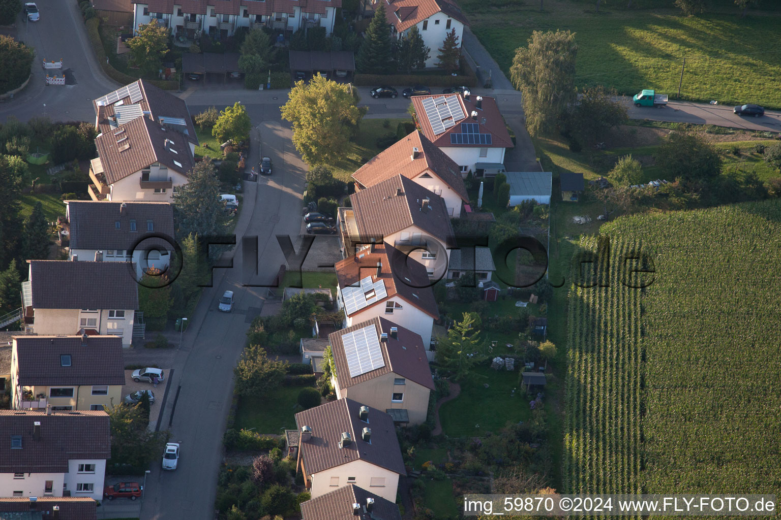 At Rothsberg in Ispringen in the state Baden-Wuerttemberg, Germany from above