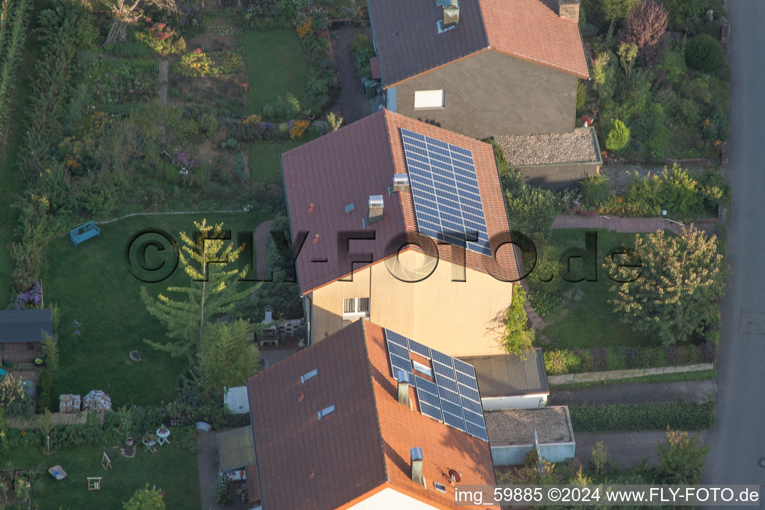 Aerial view of At Rothsberg in Ispringen in the state Baden-Wuerttemberg, Germany