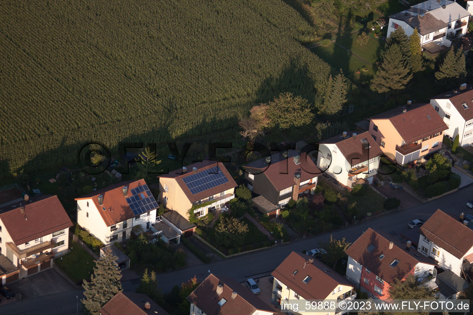 Aerial photograpy of At Rothsberg in Ispringen in the state Baden-Wuerttemberg, Germany