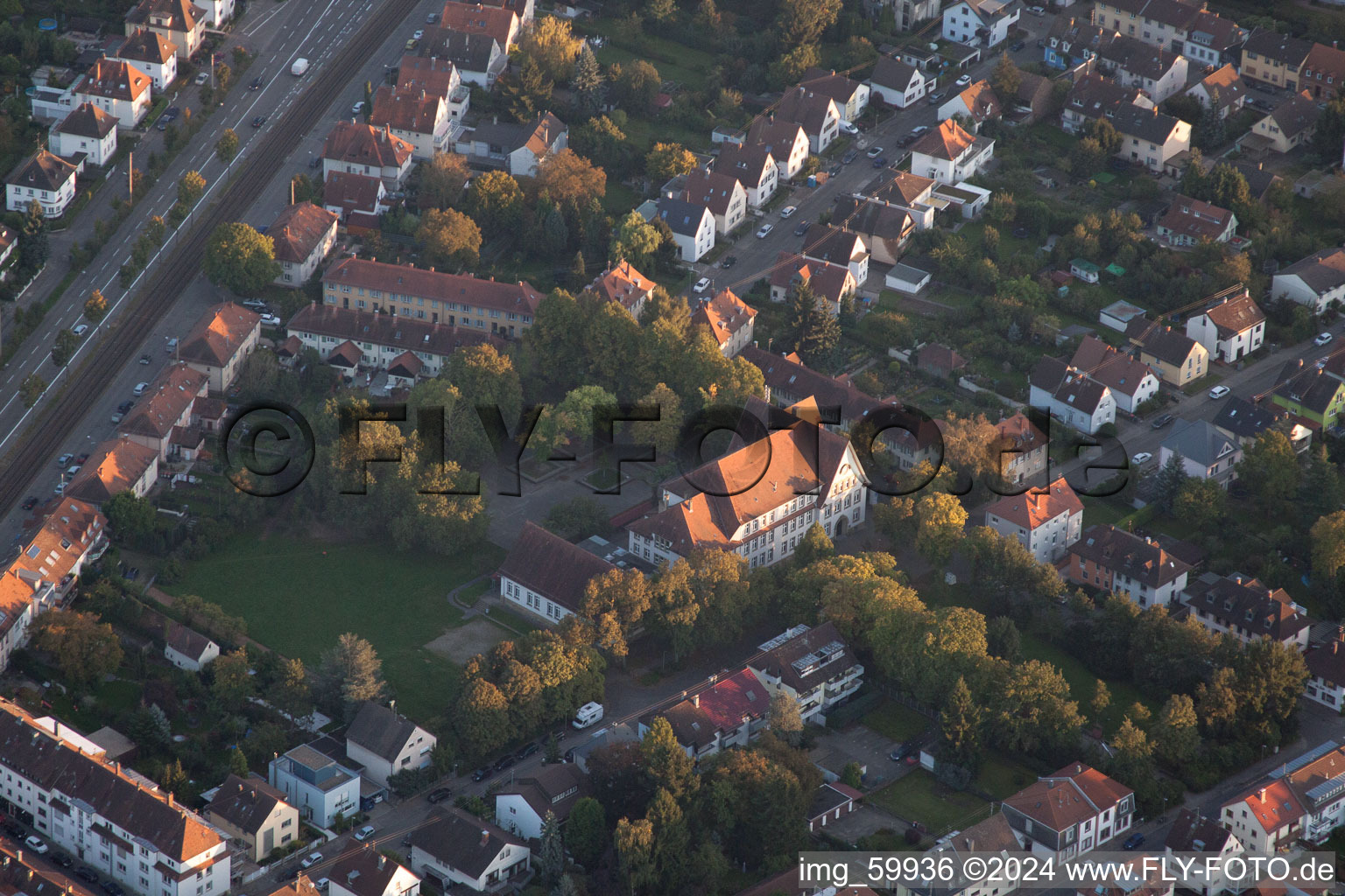 District Rüppurr in Karlsruhe in the state Baden-Wuerttemberg, Germany out of the air
