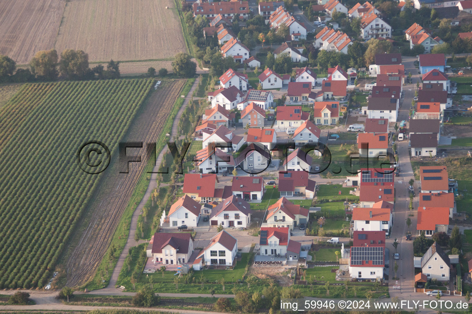 Oblique view of District Mörlheim in Landau in der Pfalz in the state Rhineland-Palatinate, Germany