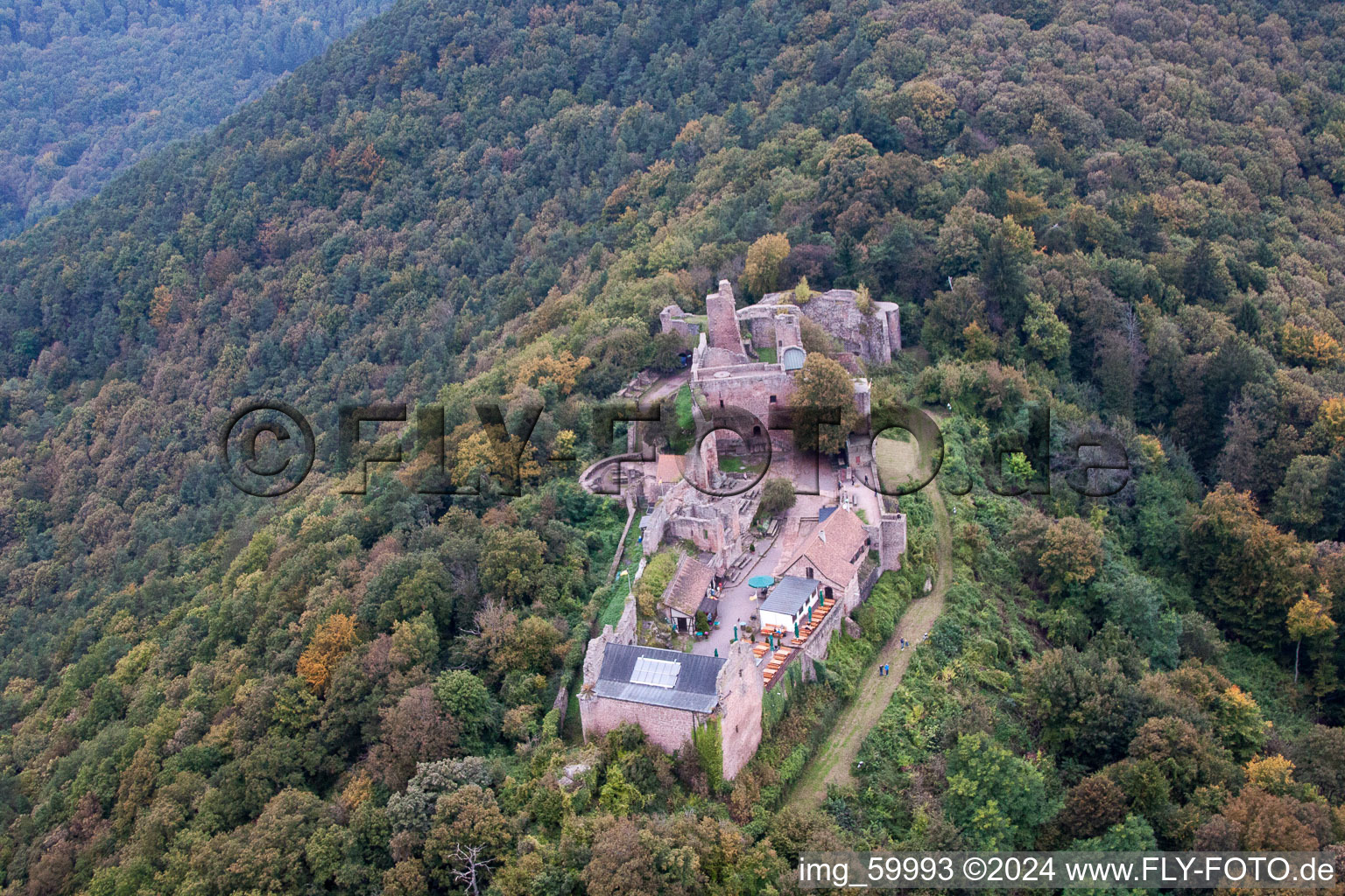 Madenburg in Eschbach in the state Rhineland-Palatinate, Germany out of the air